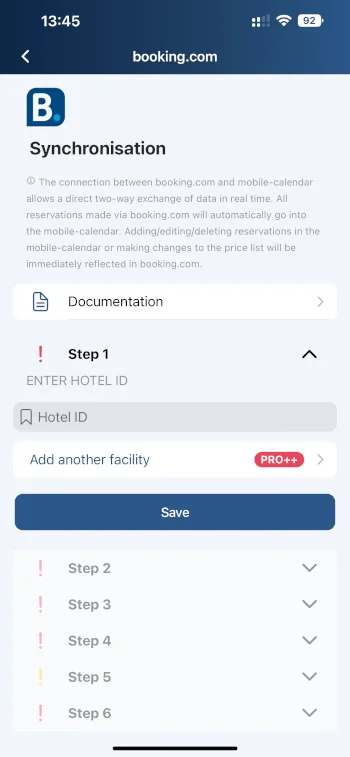 Skärmbild av mobile-calendar applikationen