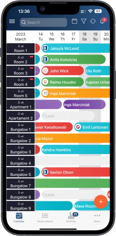 モバイルアプリのモバイルカレンダー